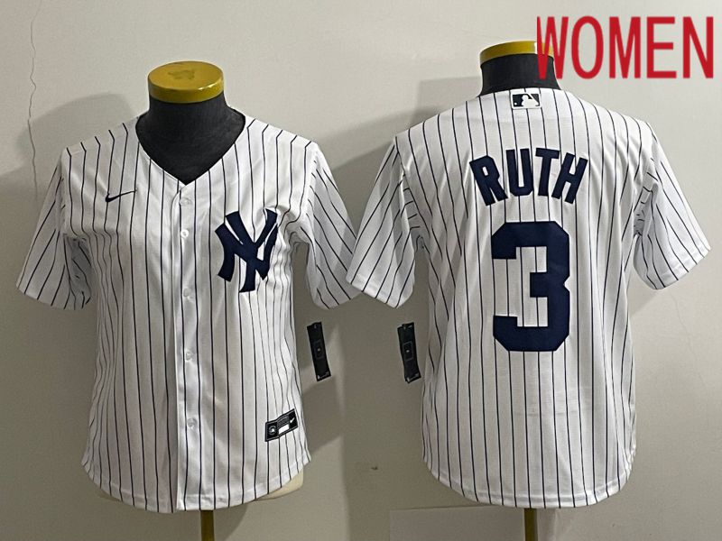 Women New York Yankees #3 Ruth White Nike Game MLB Jersey->los angeles dodgers->MLB Jersey